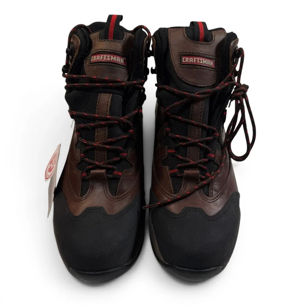 Craftsman Mens 9.5 Waterproof Composite Safety Toe Work Boots Brown 84998 NEW